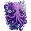 Calmar Octopus Fleurs Floral