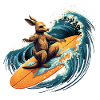 Surfing kangaroo