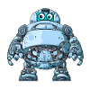 Blue Cartoon Robot with Helmet