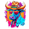 Stier mit Cowboyhut, Hip Hop
