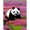 Panda im Blumenmeer