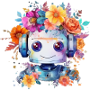 Beau robot fleur