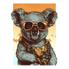 Cool koala with sunglasses and Hawaiian shirt