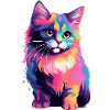 Verspielte farbenfrohe Katze