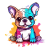 Little Bulldog Puppy French Abstract