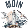 Moin (with lighthouse and seagulls)