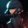 Cybernetic Enigma: Mysterious Anime-Style Woman