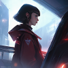 Serene Enigma: Captivating Anime-Style Portrait