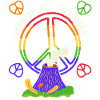 Frieden-Symbol, Friedenszeichen mit Vulkan, Pun