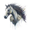 Gracieux cheval élégant aquarelle