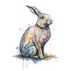 Une ravissante aquarelle d’un lapin