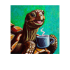 Oilpainting Happy Turtle Turtle