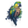 Aquarelle captivante d’un perroquet