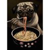 Hund frisst Ramen