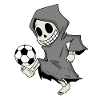 Grim Reaper plays football