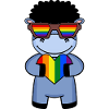 Arc-en-ciel - âne avec lunettes et cœur
