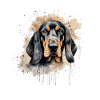 Coonhound noir et beige
