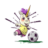Cute and cool soccer playing unicorn