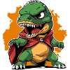 Superhelt T-Rex Illustration & Dino Action Grafik