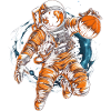 Astronaut playing basketball in space Graphics