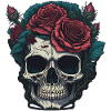 Skull with roses