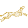 jumping cheetah in gold