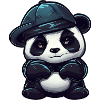 Cool panda with red eyes