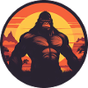 Strong Gorilla Sunset Design