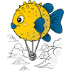 Pufferfish flying