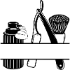 Rasiercreme, Messer und Pinsel, Logo-Rasur