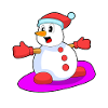 Snowman Christmas Snowboard
