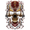 Crimson Cyborg Skull