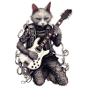 Guitar Playing Cat Gothic