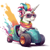 Einhorn mit dem Auto