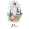 Lighthouse on cliffs