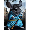 Chinchilla im Ninja-Kostüm