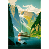 Vintage Norvège Affiche de voyage