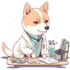 japansk hund Shiba Inu, videnskabsmand læge