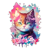 Aquarelles pastel uniques chat