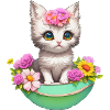Un chat effronté dans une frénésie de fleurs