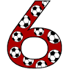 6 Birthday Football Red