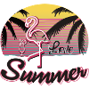Summer Sunset Pink Flamingo