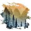 Bergwald Panorama (Blue/Yellow)
