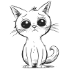 Cute sad cartoon cat