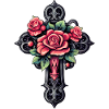Croix gothique avec roses