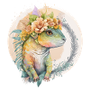 Cute Lizard Chameleon Flower Crown Pet Reptile Lov