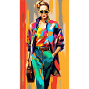 Business Woman Modern Pop Art
