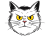 Creepy cartoon cat
