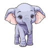 Süßer Baby Elefant: Niedliche Cartoon Clipart