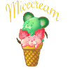 Eiscreme als Micecream mit Mäusen
